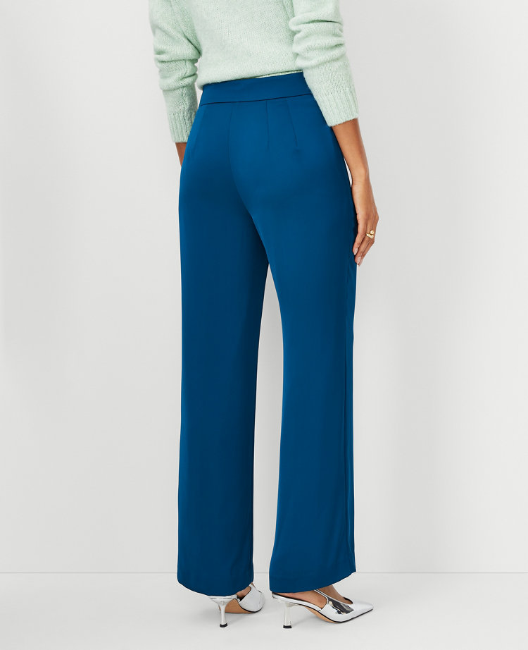 Navy side top zip trousers