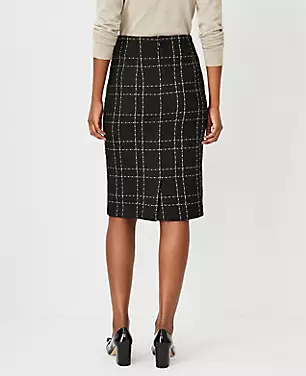Shimmer Tweed Button Tab Pencil Skirt carousel Product Image 2