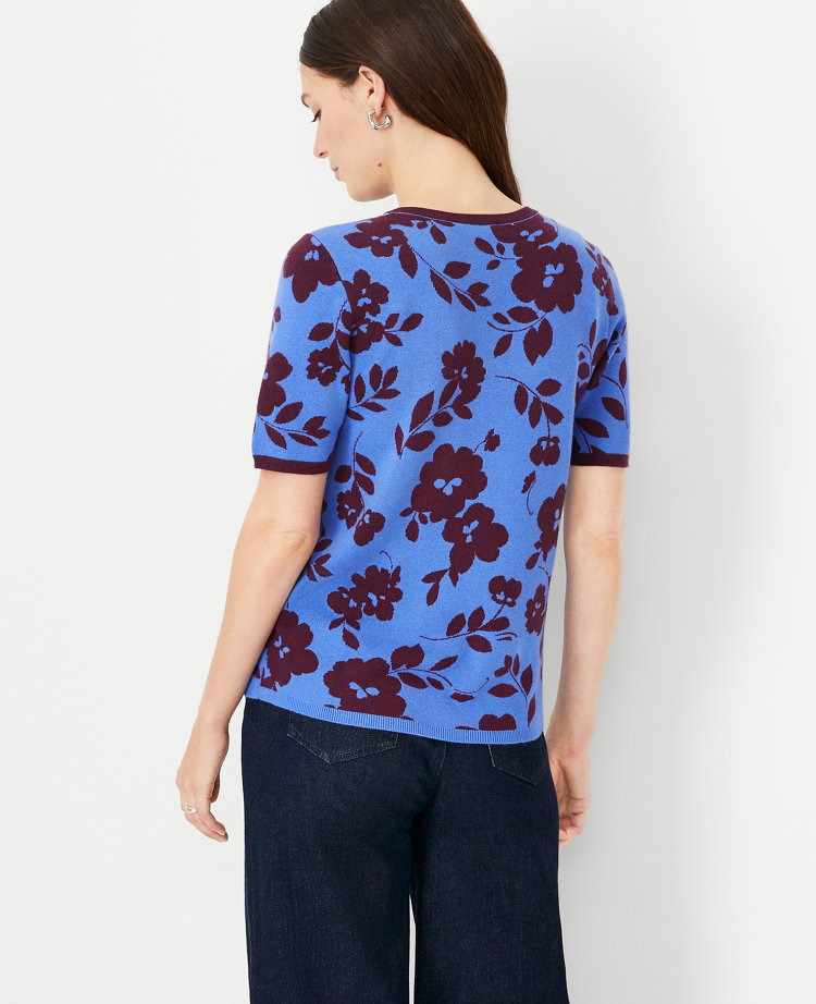 Floral Jacquard Sweater Tee - image 2