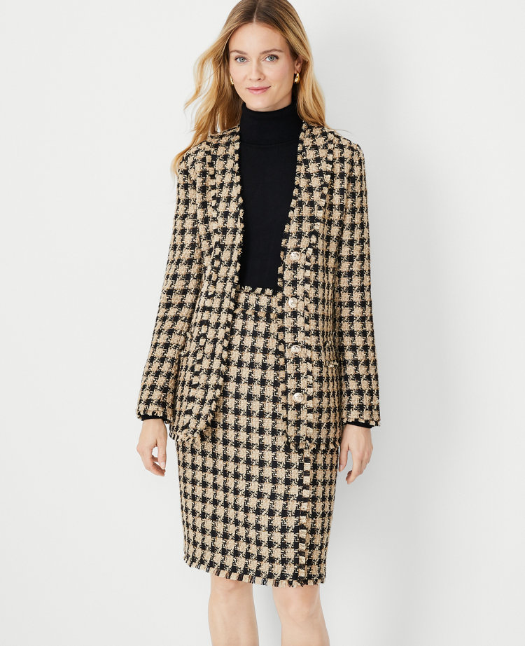 Tweed VNeck Cardigan Jacket