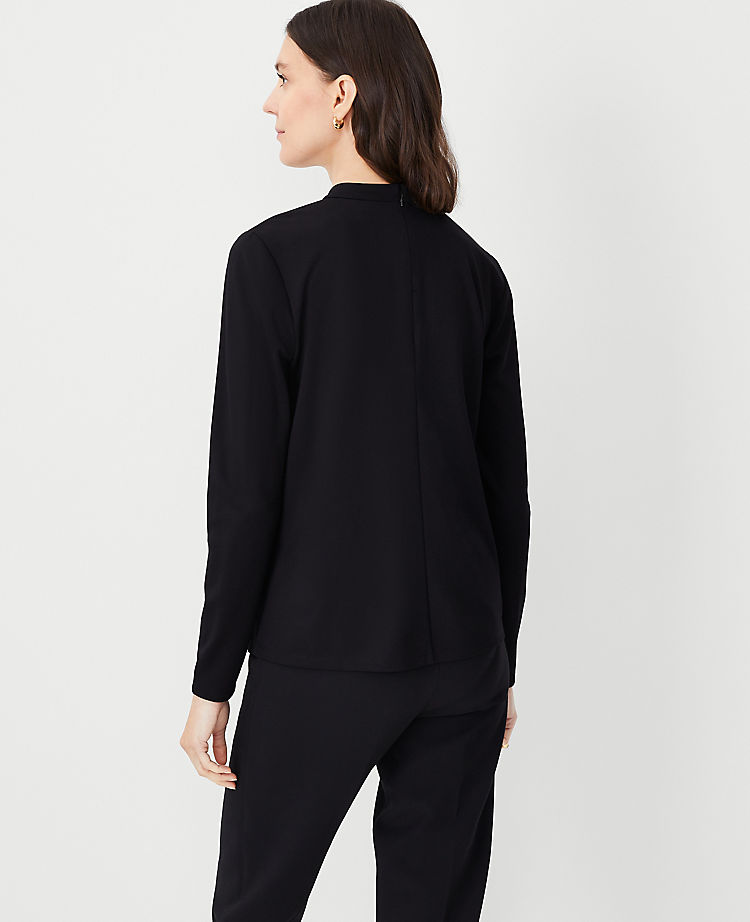 Side Button Mock Neck Top