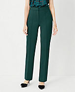 The Pintucked High Rise Straight Pant in Double Knit carousel Product Image 1