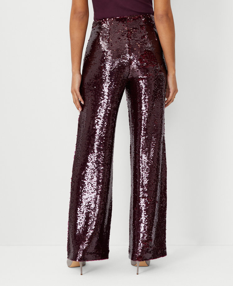 The Petite Sequin Side Zip Wide Leg Pant