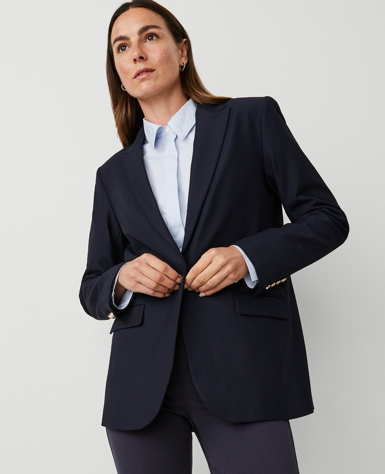 The Longline Blazer in Bi-Stretch Twill