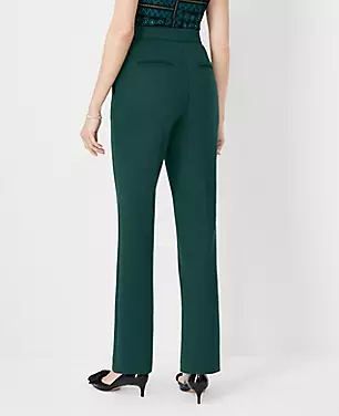 The Petite Pintucked High Rise Straight Pant in Double Knit carousel Product Image 2