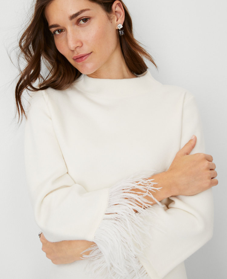 Sweater with hotsell feather sleeves