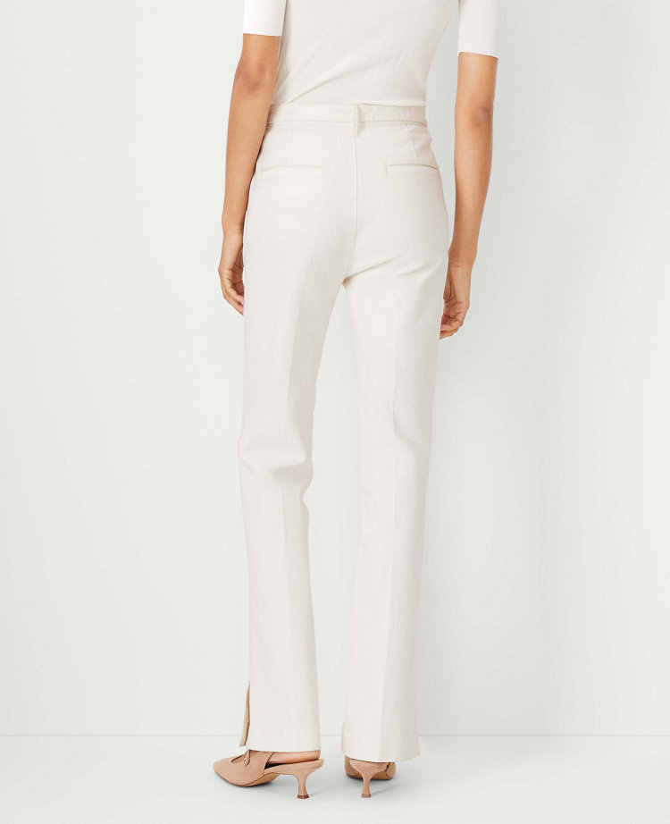 Tie Waist Slim Jeans in Ivory