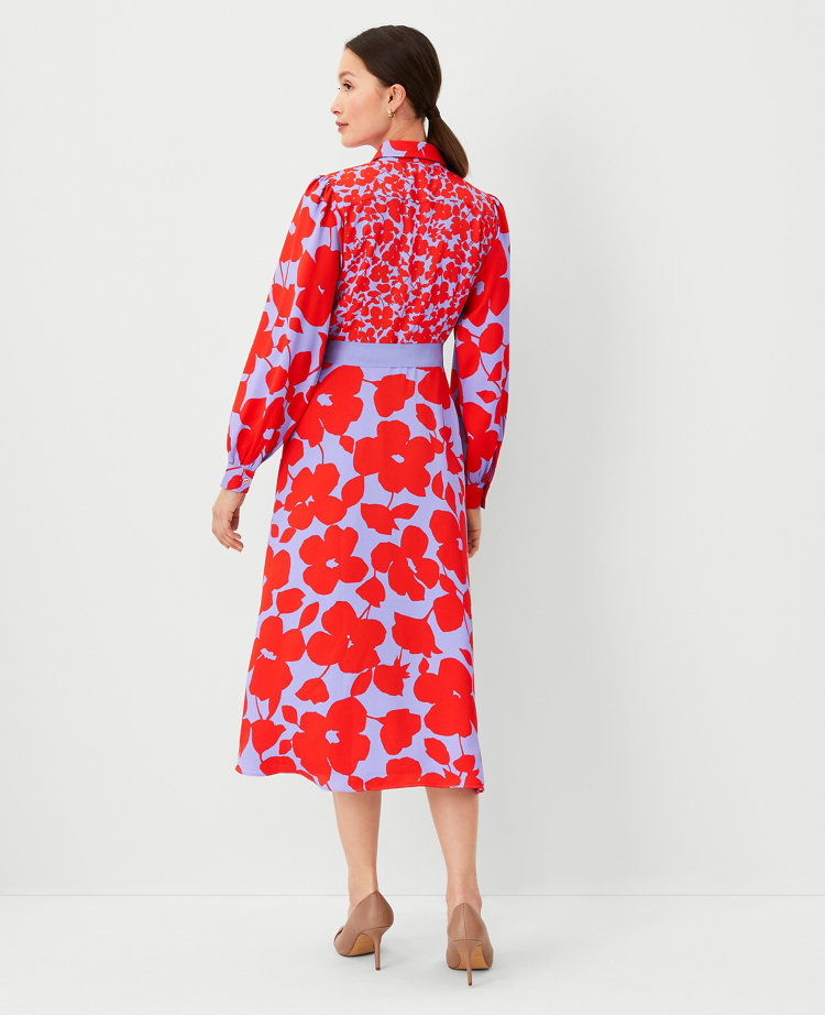 Mixed Floral Midi Shirtdress carousel Product Image 2