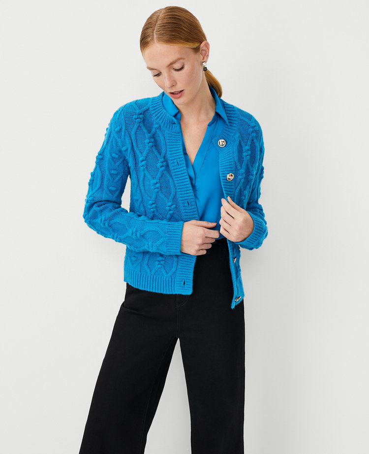 Curvy cable outlet cardigan