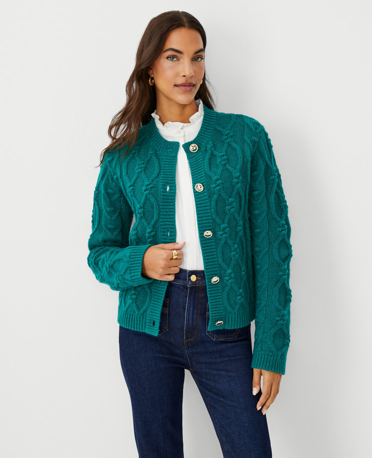 Relaxed Cable Sweater Jacket