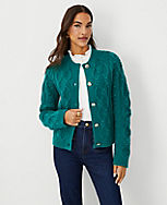 Relaxed Cable Sweater Jacket carousel Product Image 1