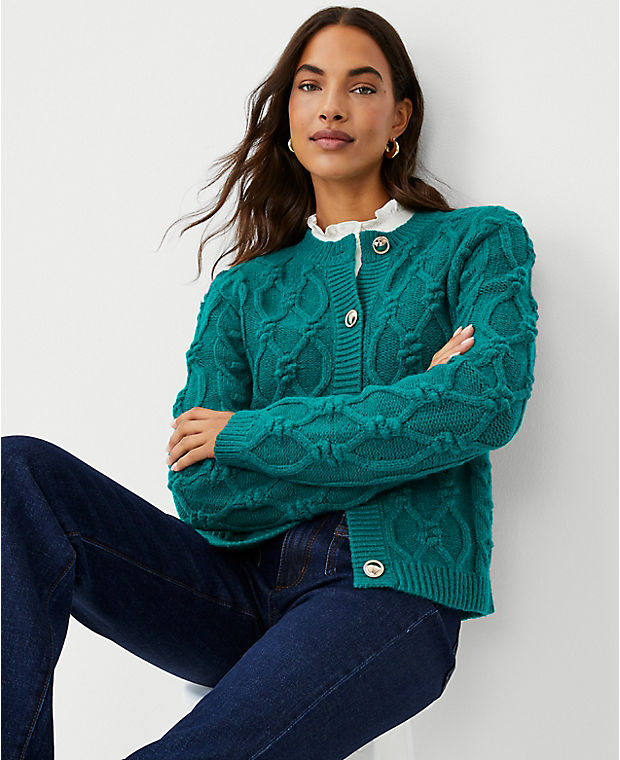 Relaxed Cable Sweater Jacket