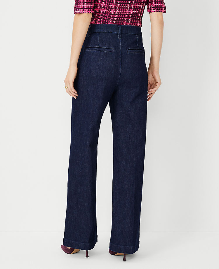 Petite High Rise Trouser Jeans in Classic Rinse Wash