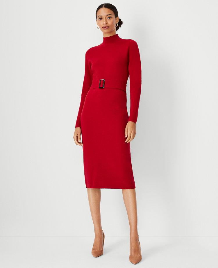 Petite red store sweater dress