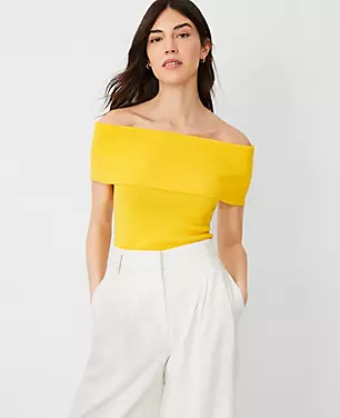 Ribbed Off The Shoulder Sweater carousel Product Image 1