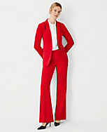 The Petite High Rise Side Zip Flare Trouser in Fluid Crepe carousel Product Image 3