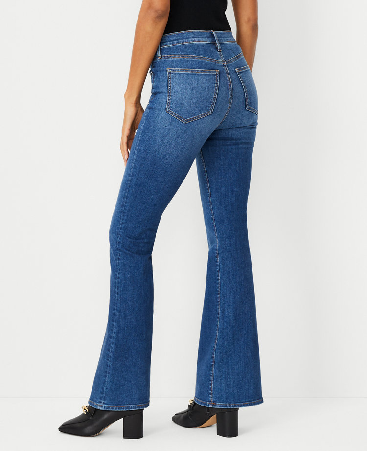 Petite Mid Rise Boot Jeans in Bright Mid Indigo Wash