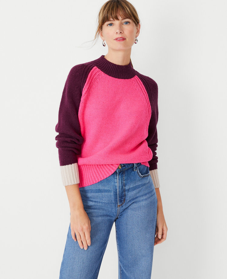 Ann taylor colorblock on sale sweater