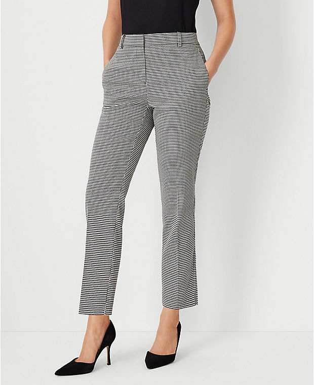 The Petite Mid Rise Eva Ankle Pant in Houndstooth - Curvy Fit