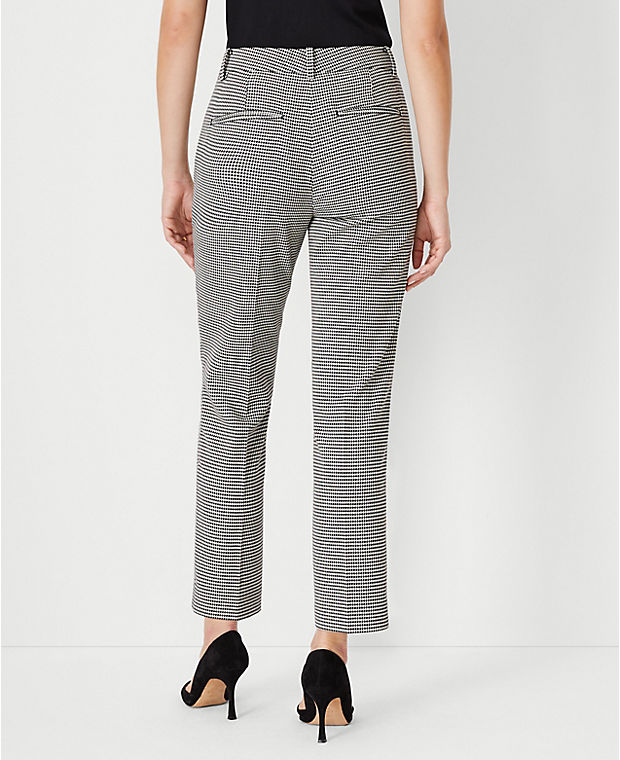 The Petite Mid Rise Eva Ankle Pant in Houndstooth - Curvy Fit