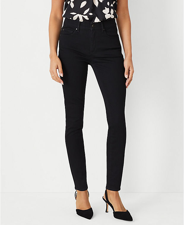 Petite Mid Rise Skinny Jeans in Classic Black Wash