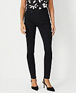 Petite Mid Rise Skinny Jeans in Classic Black Wash carousel Product Image 1