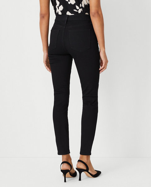 Petite Mid Rise Skinny Jeans in Classic Black Wash