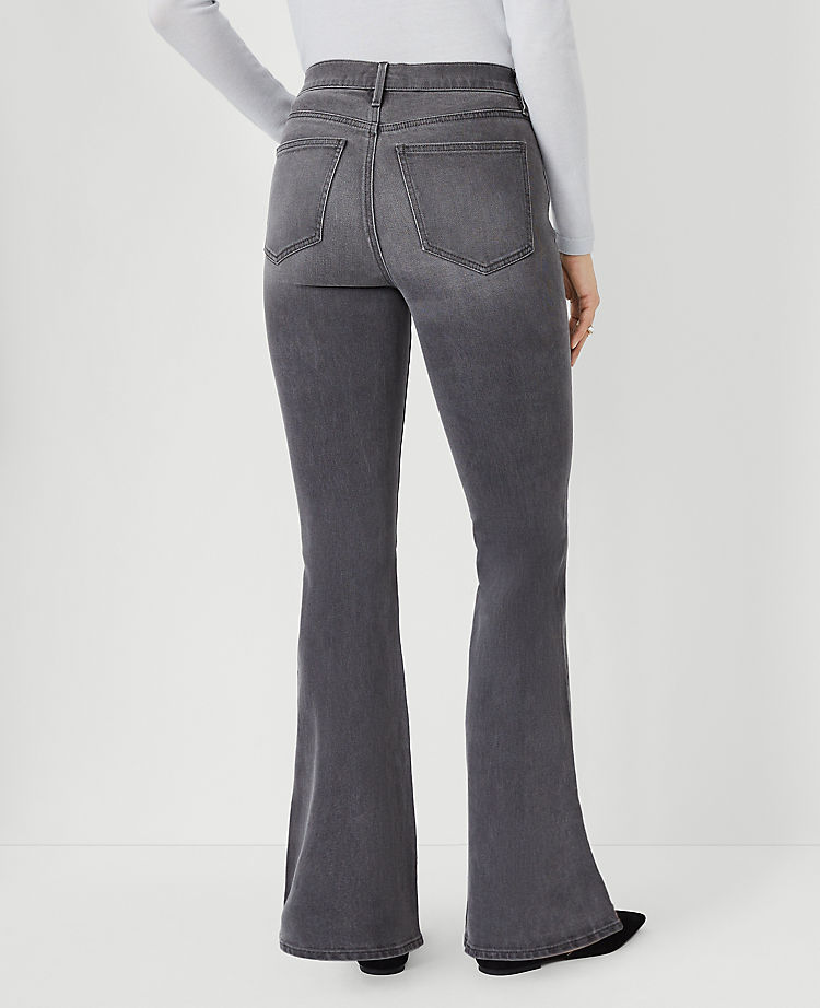 Petite Mid Rise Boot Jeans in Mid Grey Wash - Curvy Fit