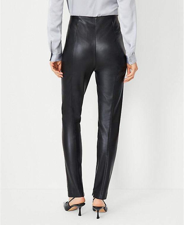 The Petite Audrey Pant in Faux Leather - Curvy Fit
