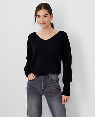 Ann Taylor Cashmere Wedge Sweater In Black