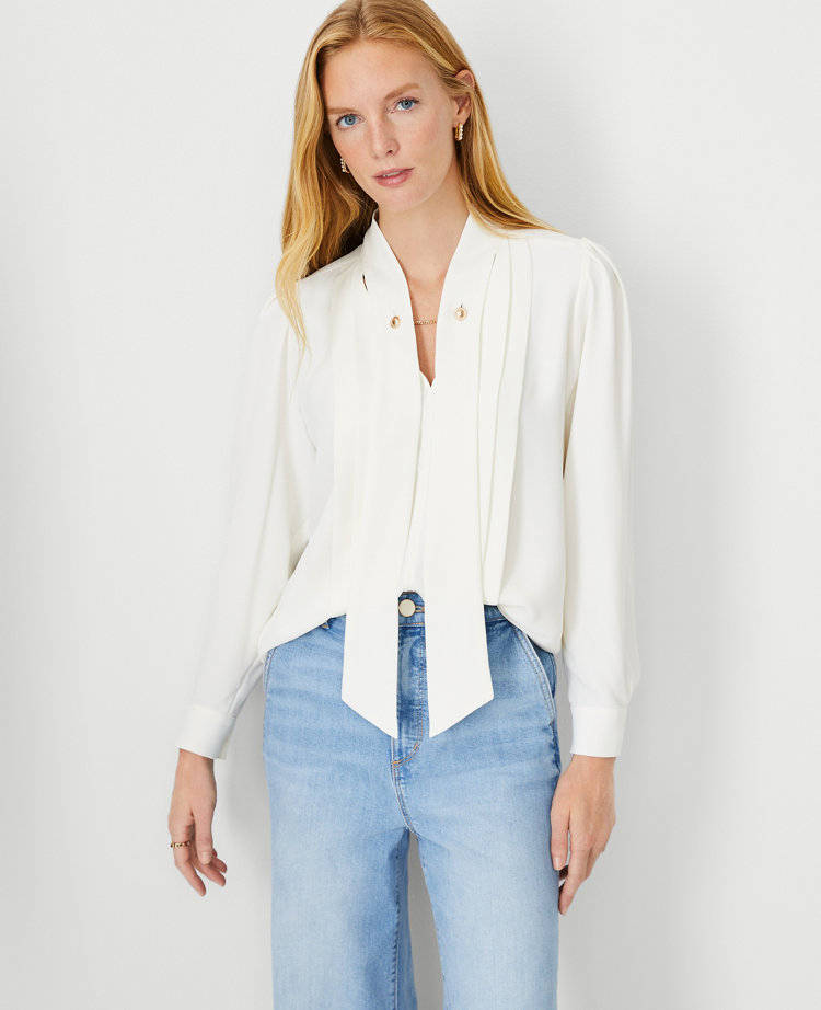Ann Taylor B&W Stripe Off the Shoulder Top