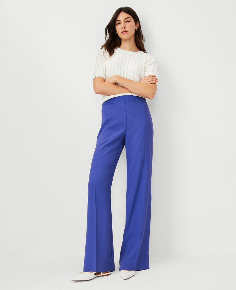 Ann Taylor Side Zip Straight Pants Crepe