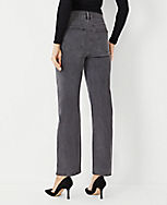 Petite High Rise Straight Jeans in Vintage Grey Wash carousel Product Image 2