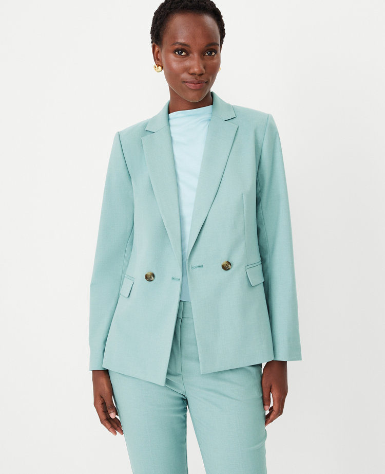 Ann Taylor, Jackets & Coats, New Ann Taylor Chalk Blue Double Breasted  Blazer 6