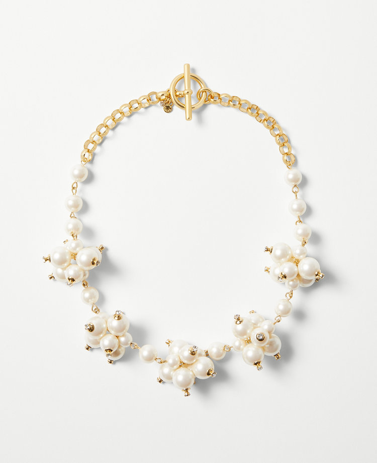 Pearlized Cluster Necklace