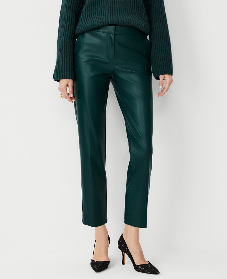 The High Rise Eva Ankle Pant in Faux Leather - Curvy Fit