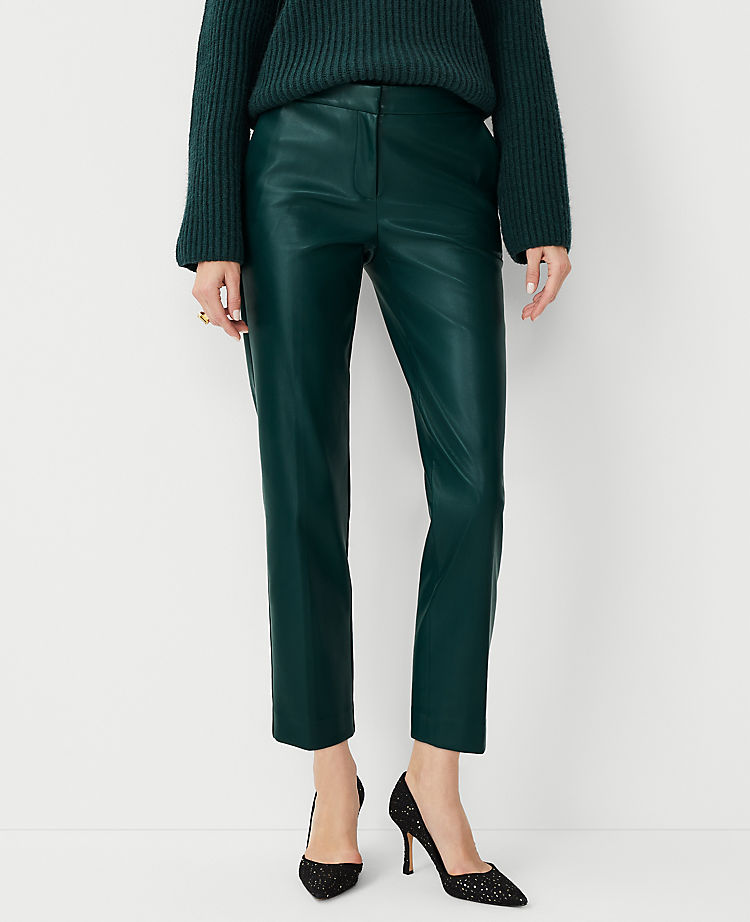 The Eva Ankle Pant in Faux Leather - Curvy Fit