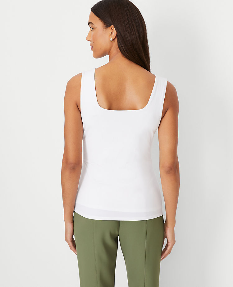 Refined Knit Square Neck Tank Top