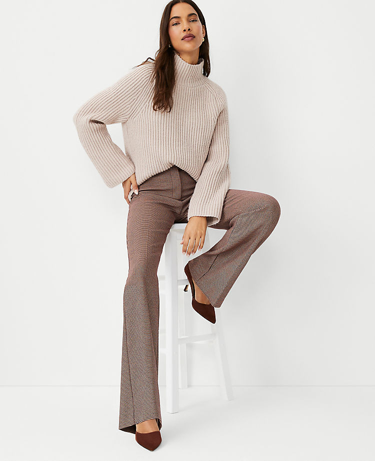 The Petite Flare Trouser Pant in Houndstooth