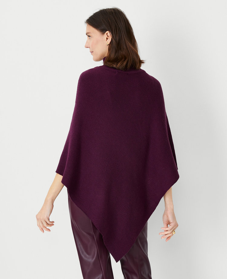 Pearlized Mock Neck Poncho