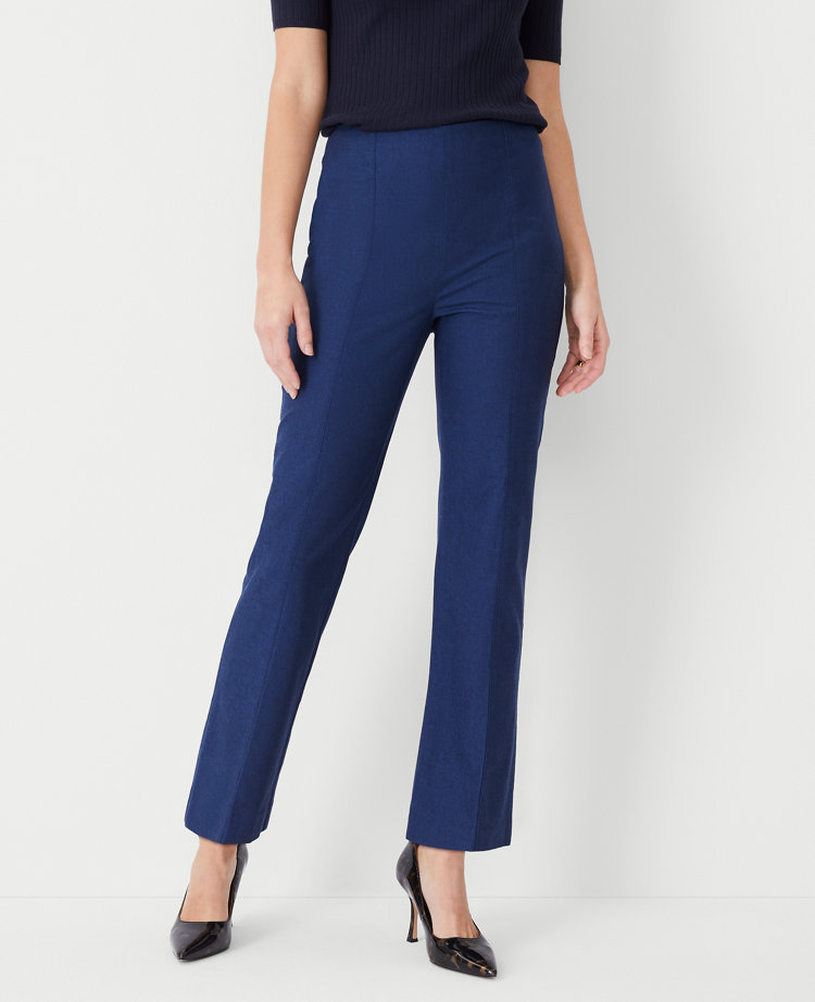 Ann Taylor The Petite Side Zip Pencil Pant Polished Denim Dark Rinse Women's