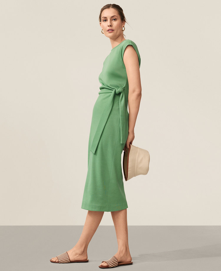 Ann taylor green wrap dress best sale