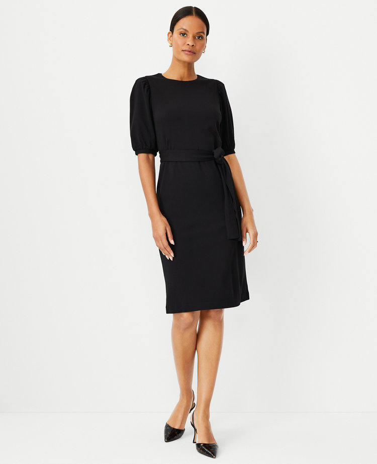 Seamed Split Neck Dress