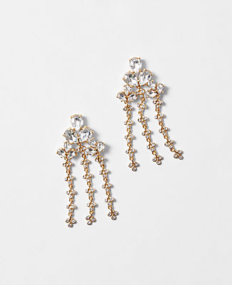 Ann Taylor Ornate Crystal Chandelier Earrings In Goldtone