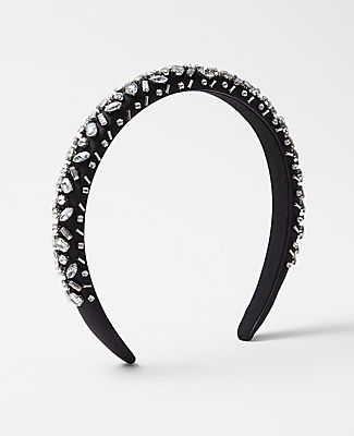 Ann Taylor Crystal Embellished Headband In Black