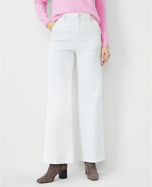 Petite AT Weekend High Rise Trouser Jeans in Ivory
