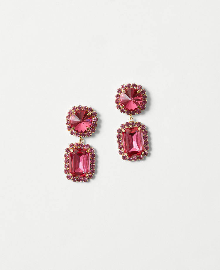 Oversized Textured Crystal Drop Earrings