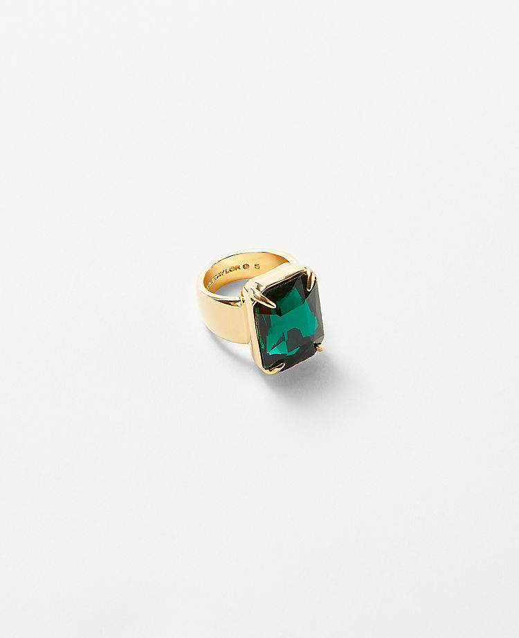 Emerald Cut Crystal Statement Ring