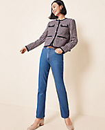 High Rise Straight Jeans in Vintage Mid Indigo Wash carousel Product Image 4