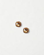 Textured Round Crystal Stud Earrings carousel Product Image 1